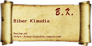 Biber Klaudia névjegykártya
