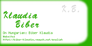 klaudia biber business card